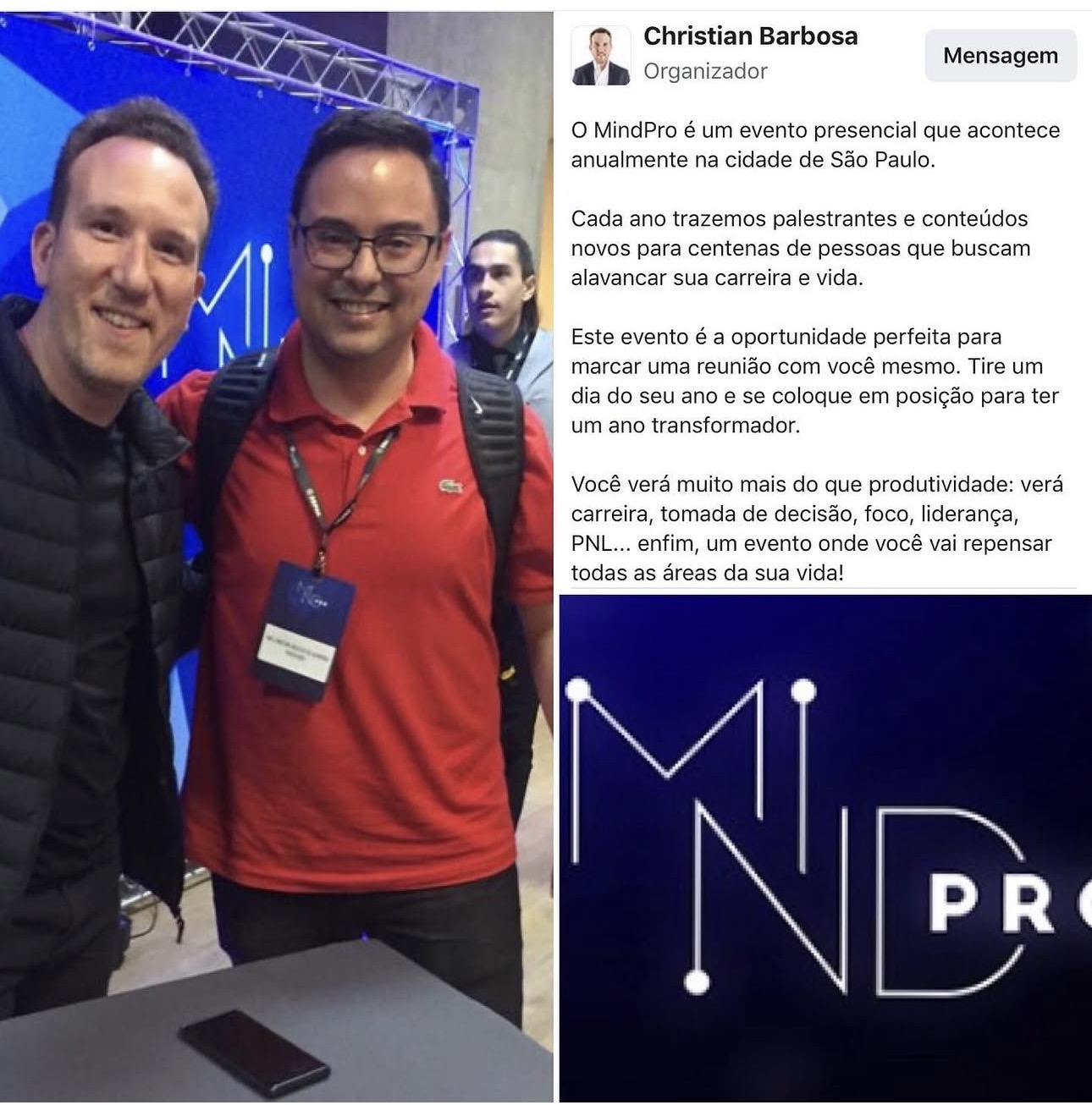 Wellington em evento MindPro